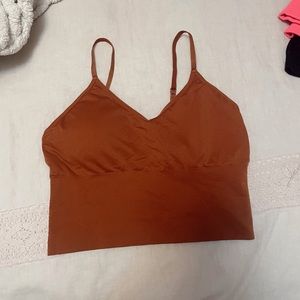 BROWN CROPPED TANK